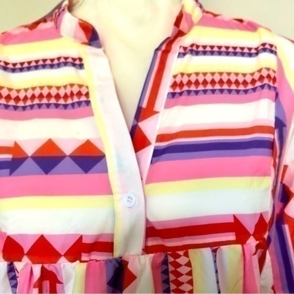 NWT Made with love ❤️ Vibrant Colorful Full Sleeve Dress Size L - Picture 3 of 6